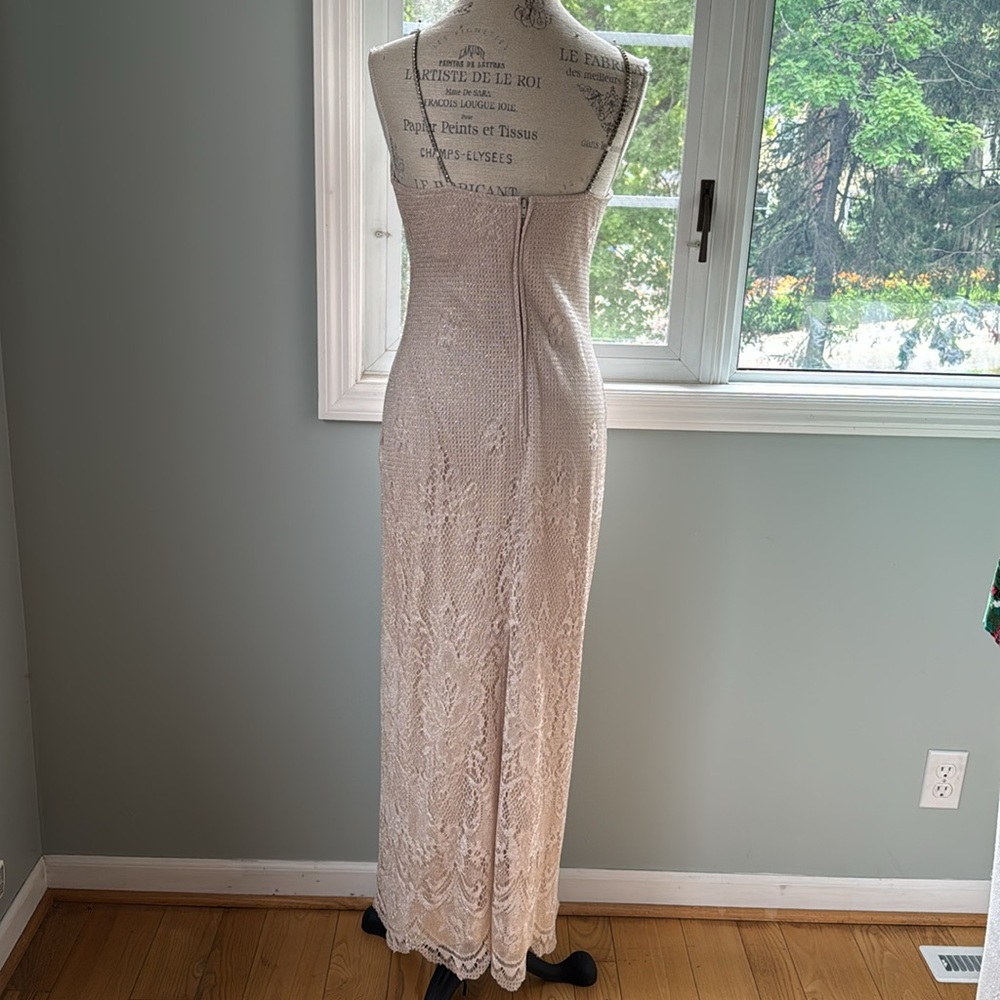 Vintage JCP Onyx Nite rose gold crochet occasion dress Size 8P - Picture 2 of 10